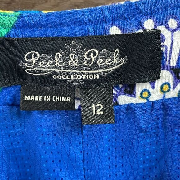 Peck & Peck Bold Floral Paisley Print Textured Lined Zip Up Jacket Size 12 - Picture 3 of 7